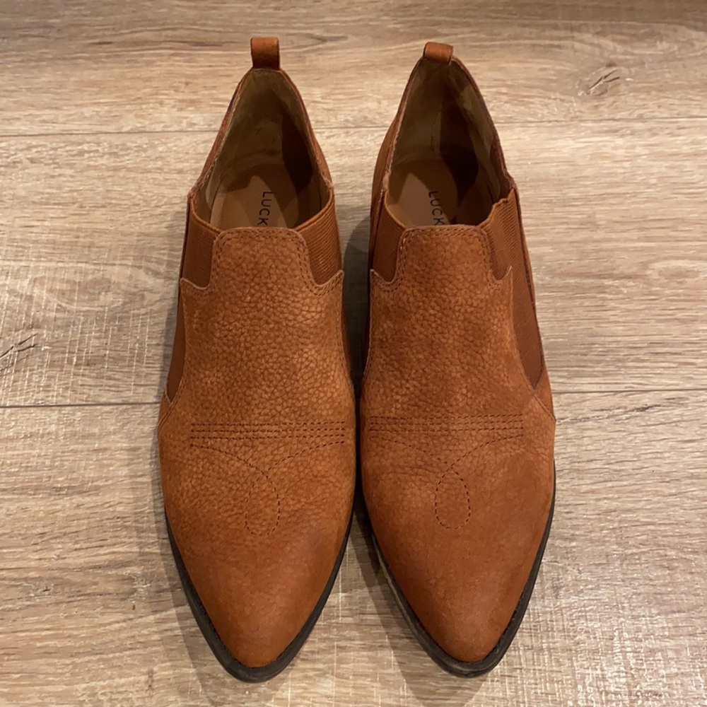 Like new Carmel brown lucky brand booties sz 8.5